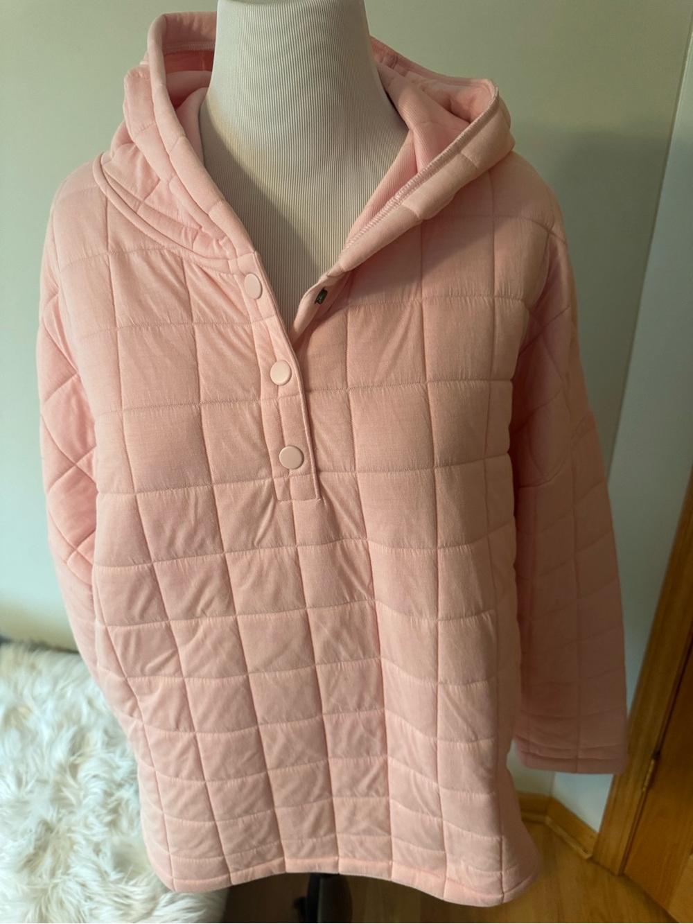 GAP Light Pink Quilted Hoodie Pullover